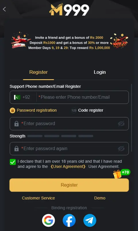 M999 Game Registration